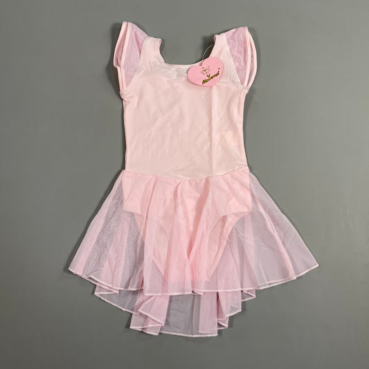 MDNMD Toddler Girls Ballet, Dance, Gymnastic, Leotard Flutter Sleeve Outfit With Skirt Sz 5 Pink (New)110