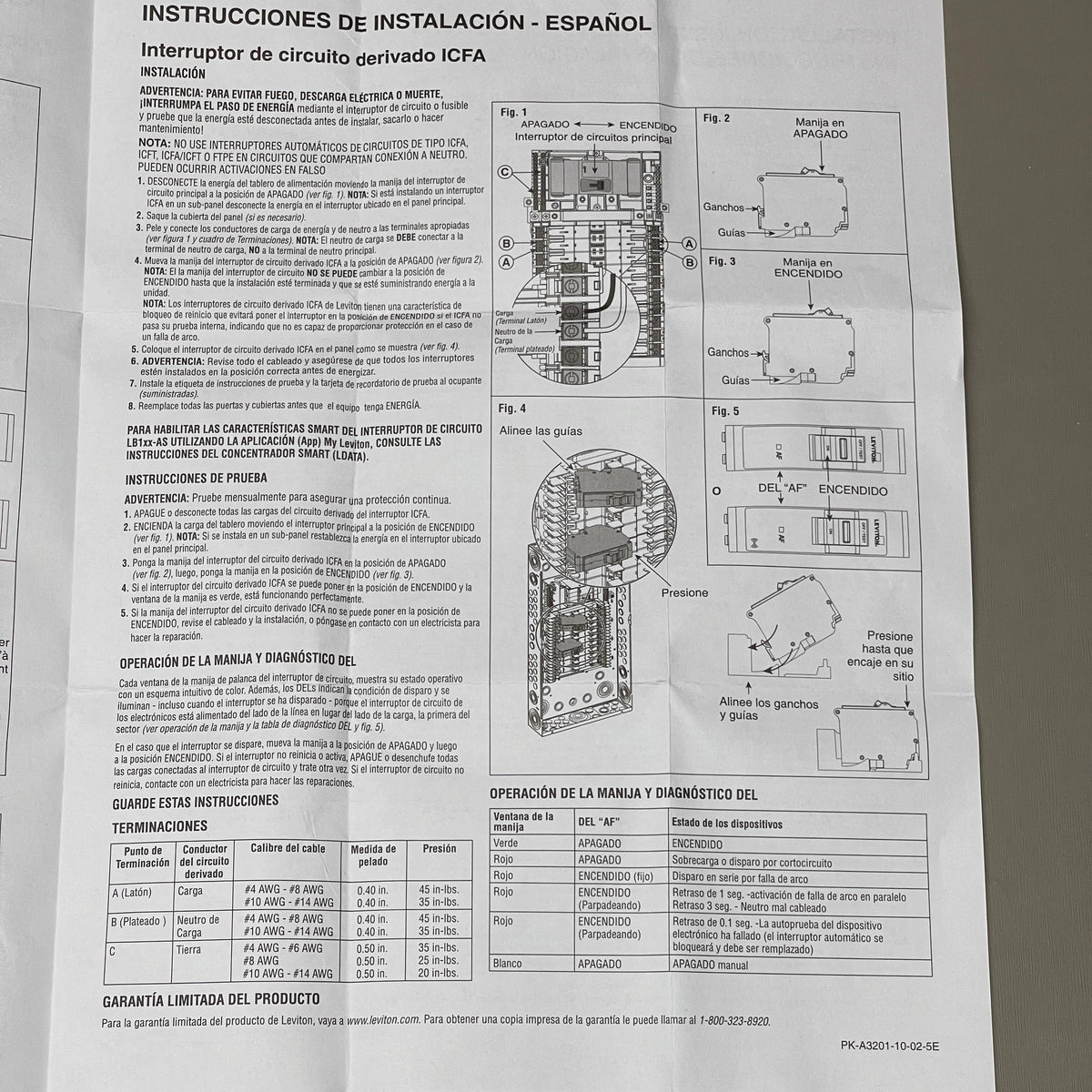 LEVITON 15A 1-Pole Plug-In Circuit Breaker & AFCI White 201-LB115-AFT (New)