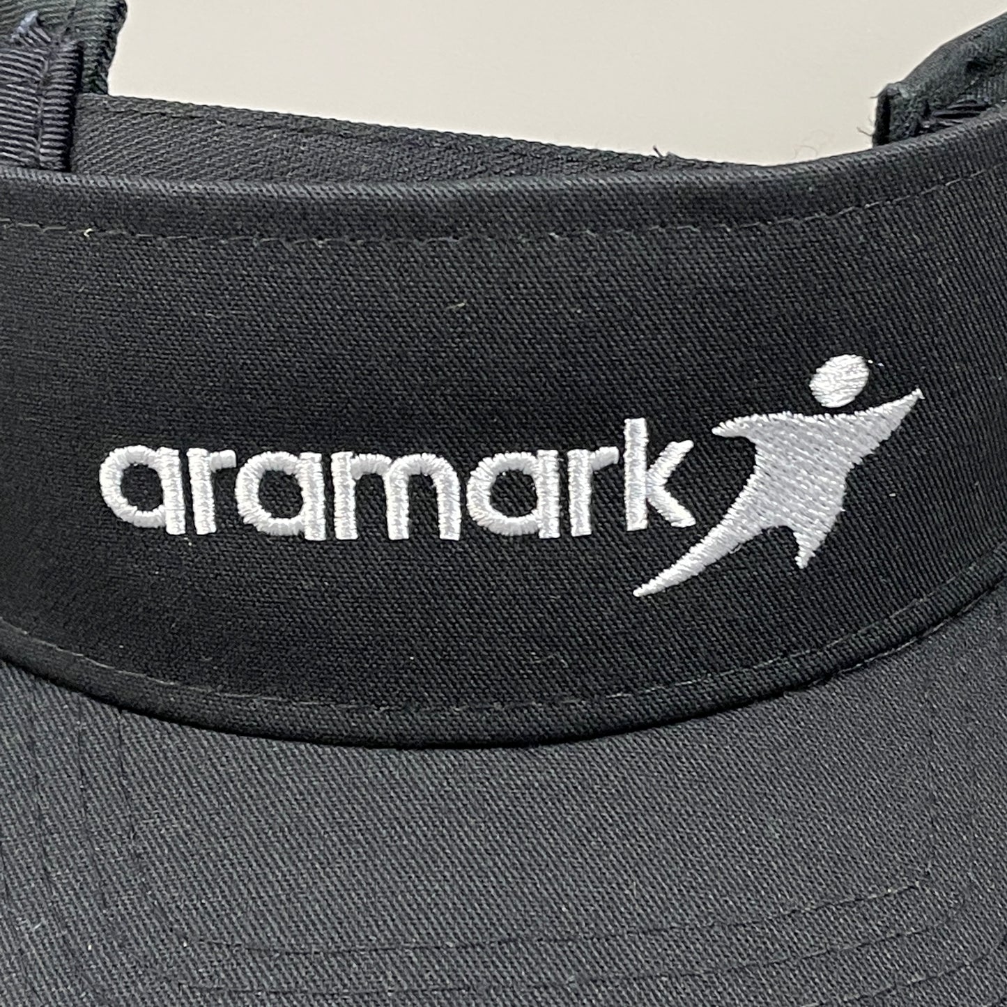 ARAMARK Visor Cap Adjustable Hat (Wearguard) w/ Embroidered Logo Black (New)