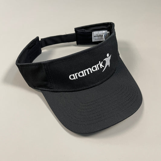 ARAMARK Visor Cap Adjustable Hat (Wearguard) w/ Embroidered Logo Black (New)