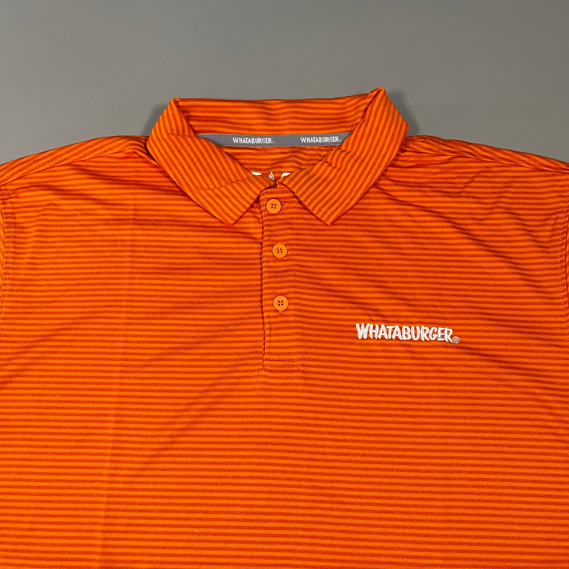 Whataburger Employee Polo Shirt Small Orange Stripes Uniform Fast Food Texas