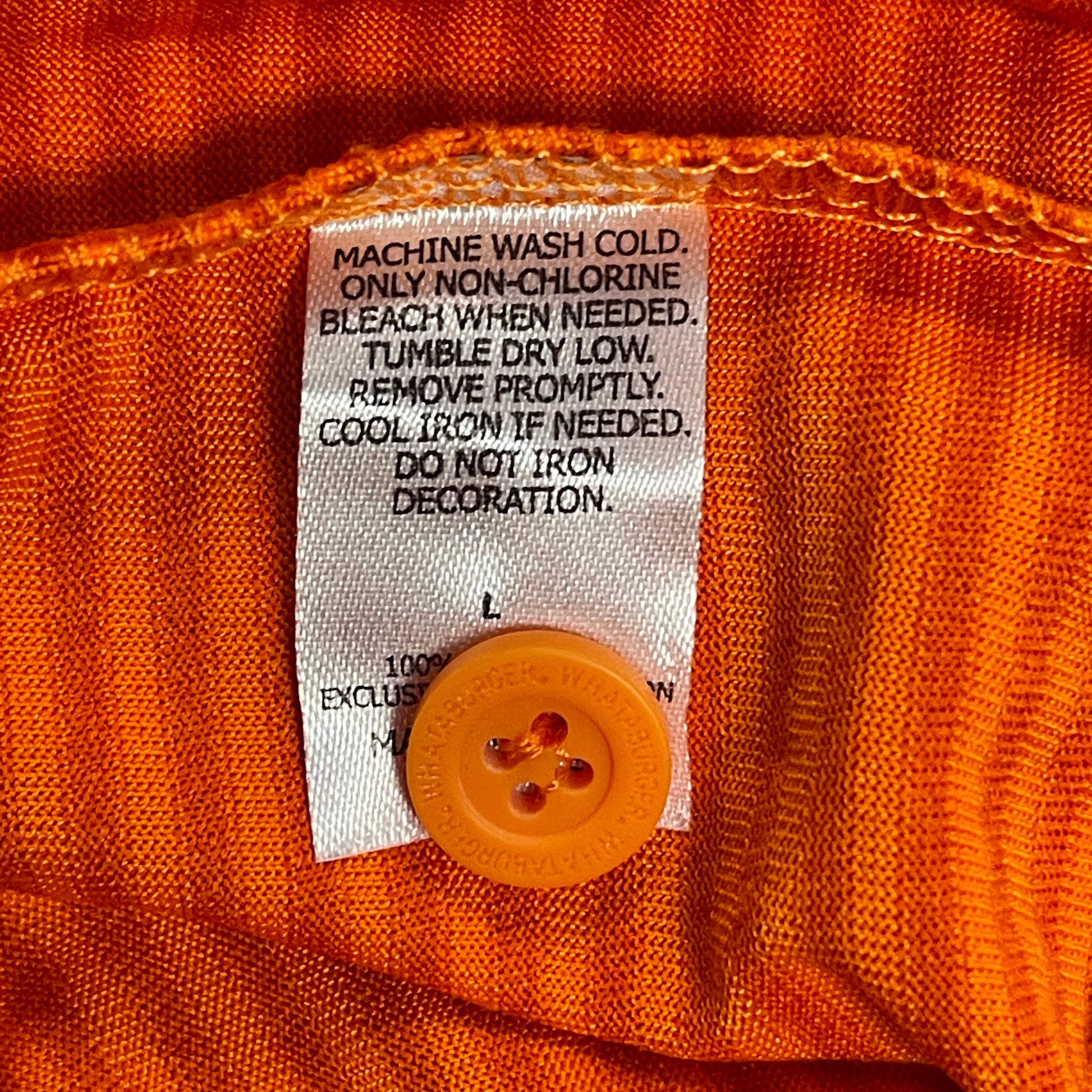 Whataburger Employee Uniform Polo Shirt Men's Medium M Orange