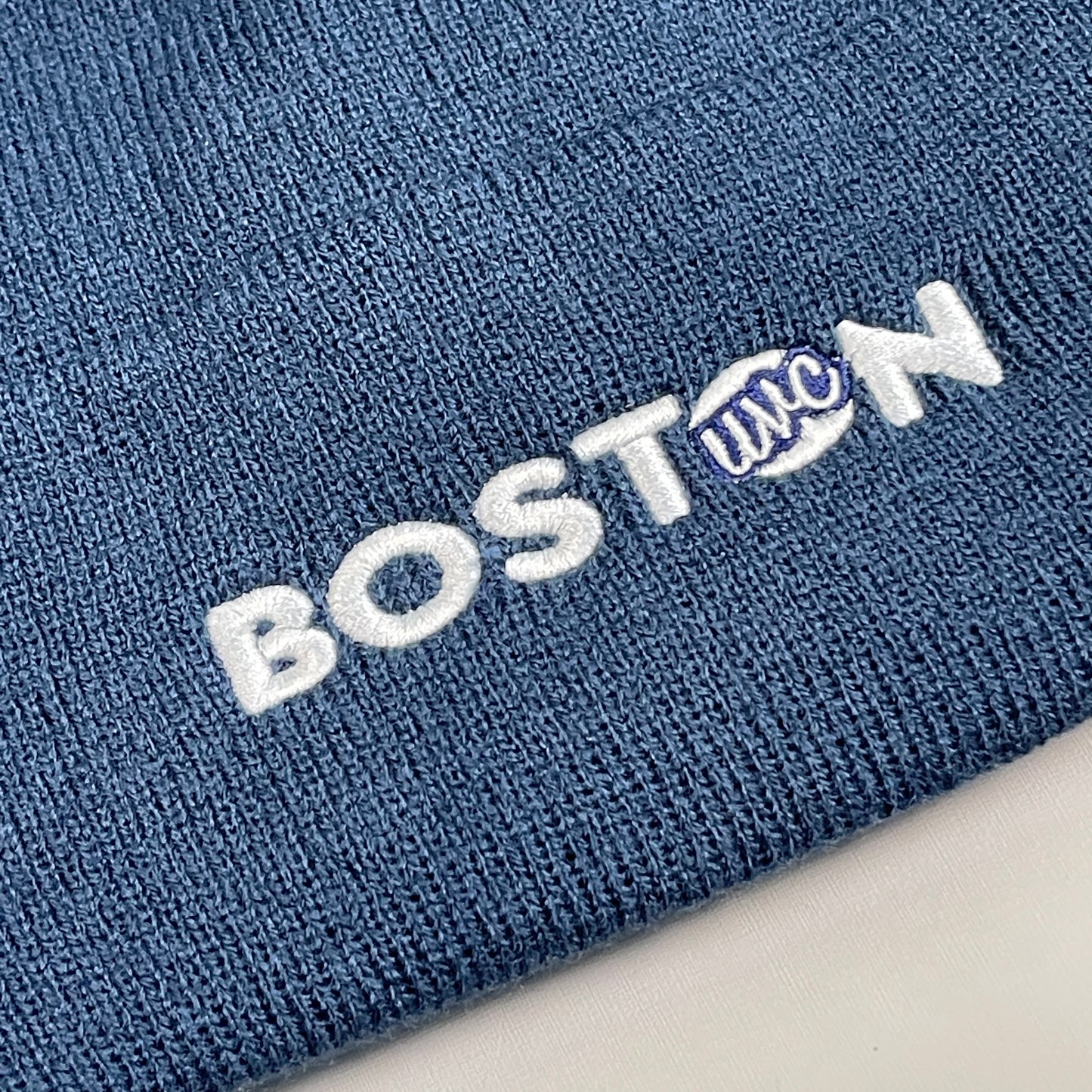 BOSTON UVC Knit Cuff Beanie Embroidered Hat by PORT AUTHORITY Blue (New)