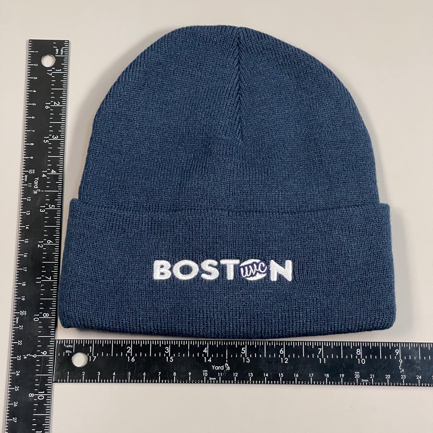BOSTON UVC Knit Cuff Beanie Embroidered Hat by PORT AUTHORITY Blue (New)