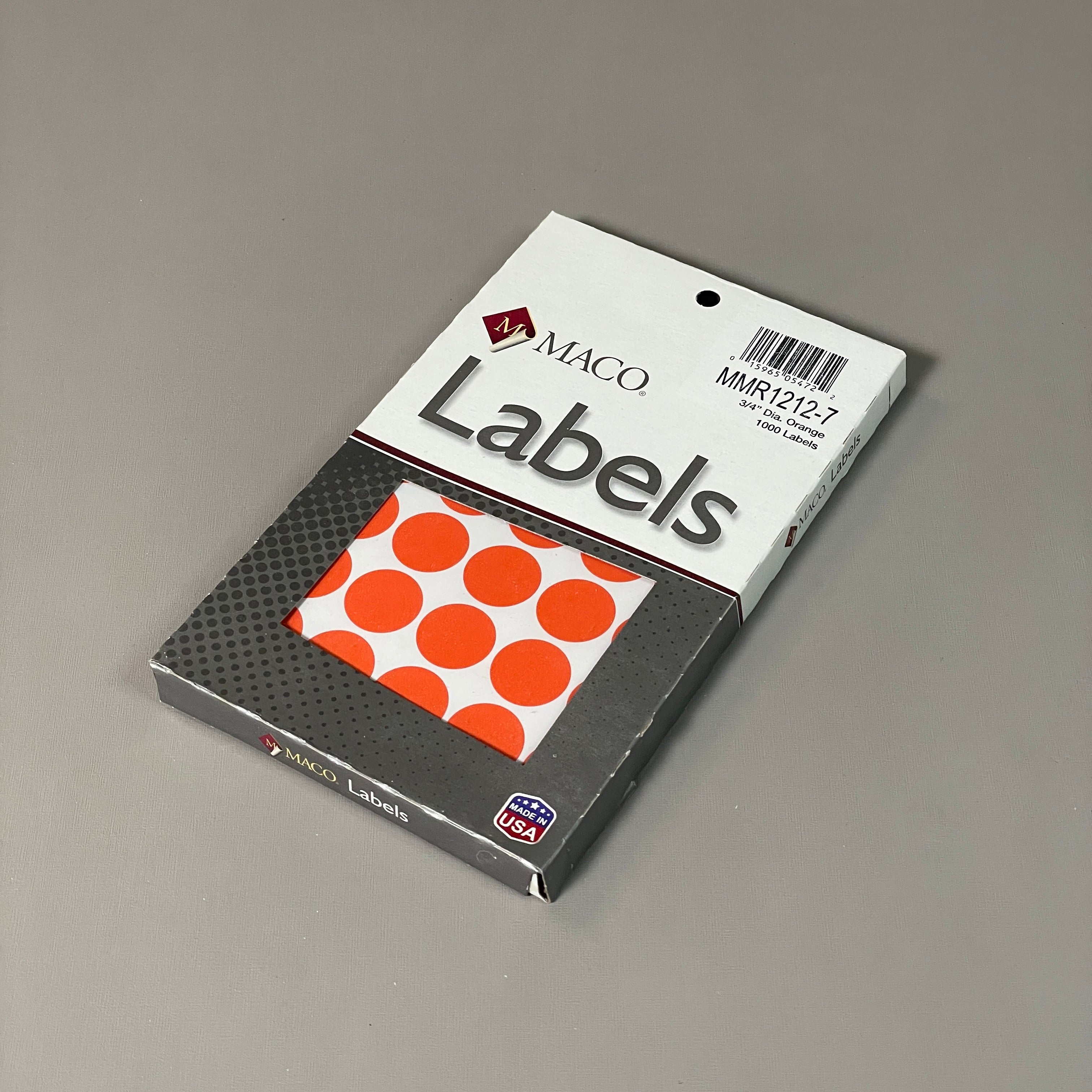 MACO Round RED GLOW Color-Coding Labels / Dots 3/4” Dia. 1000 Labels M ...