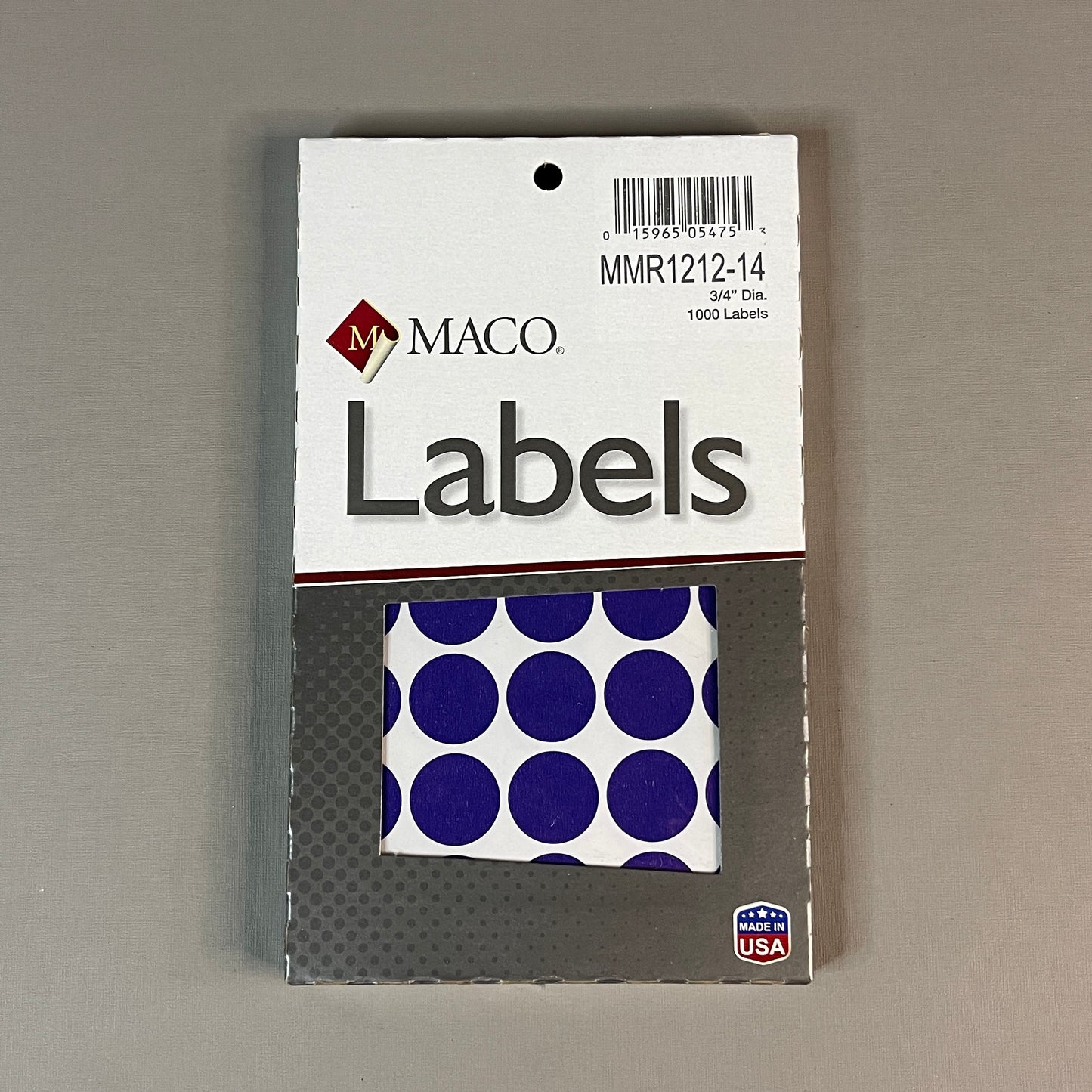 MACO Round PURPLE Dot Color-Coding Labels Dots 3/4” Dia. 1000 Labels MR1212-14
