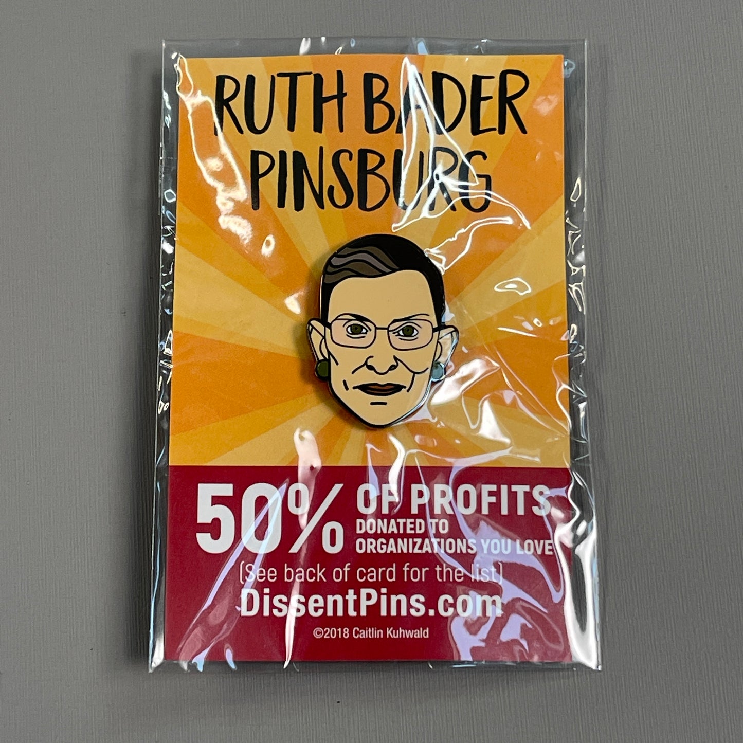 DISSENT PINS Ruth Bader Pinsburg Enamel Pin Ruth Bader Ginsburg RBG (New)