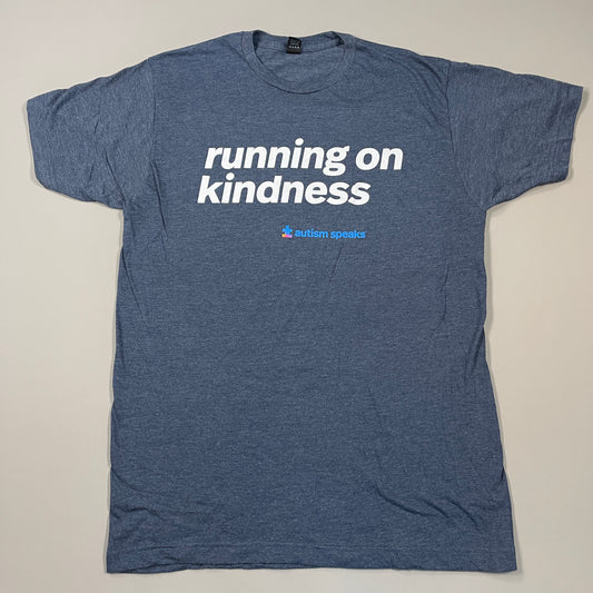 AUTISM SPEAKS Running on Kindness Fundraiser Shirt Unisex Sz L Blue (New)
