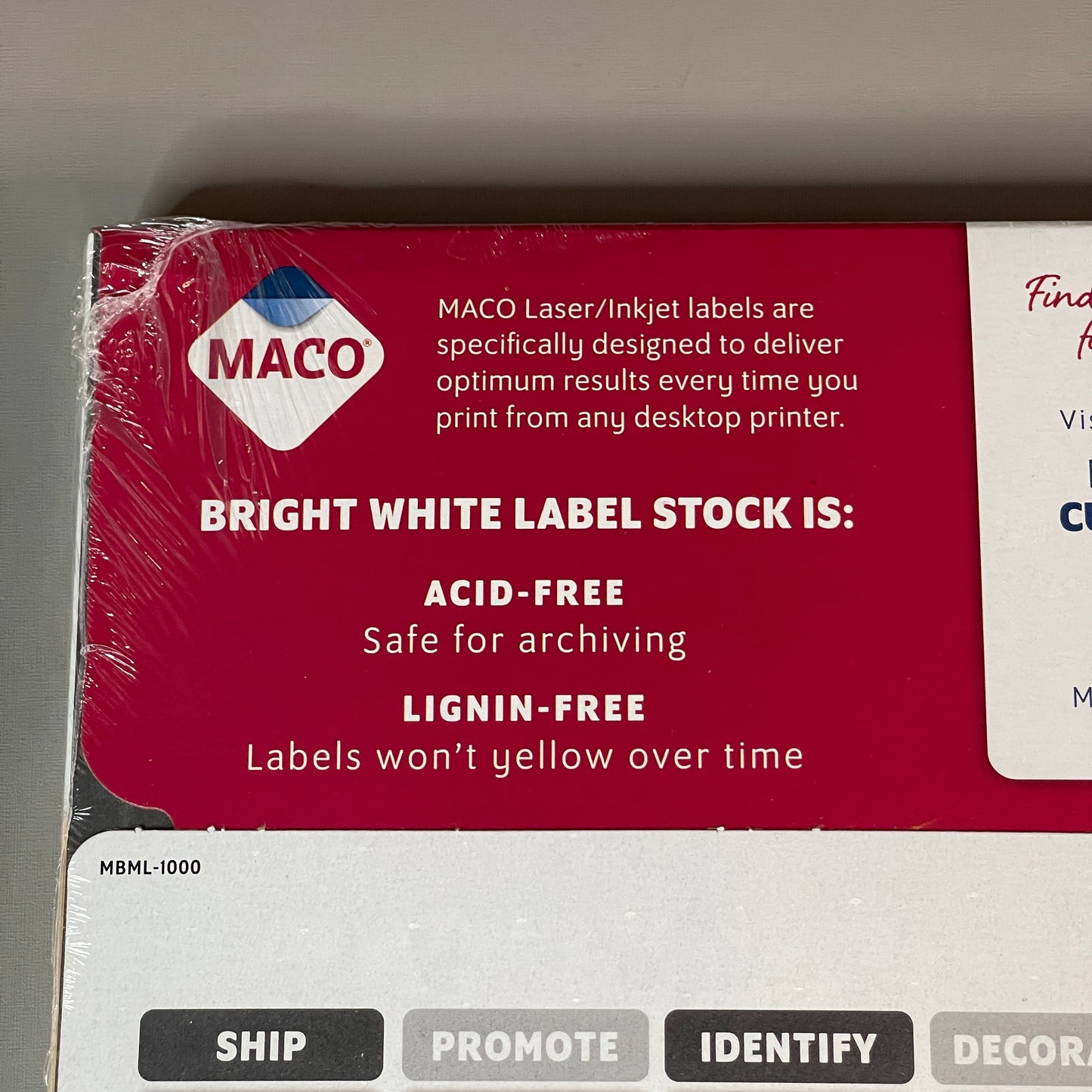 Z@ MACO Laser / Ink Jet White Shipping Labels 2" x 4” 1000 Labels (100 sheets) ML-1000