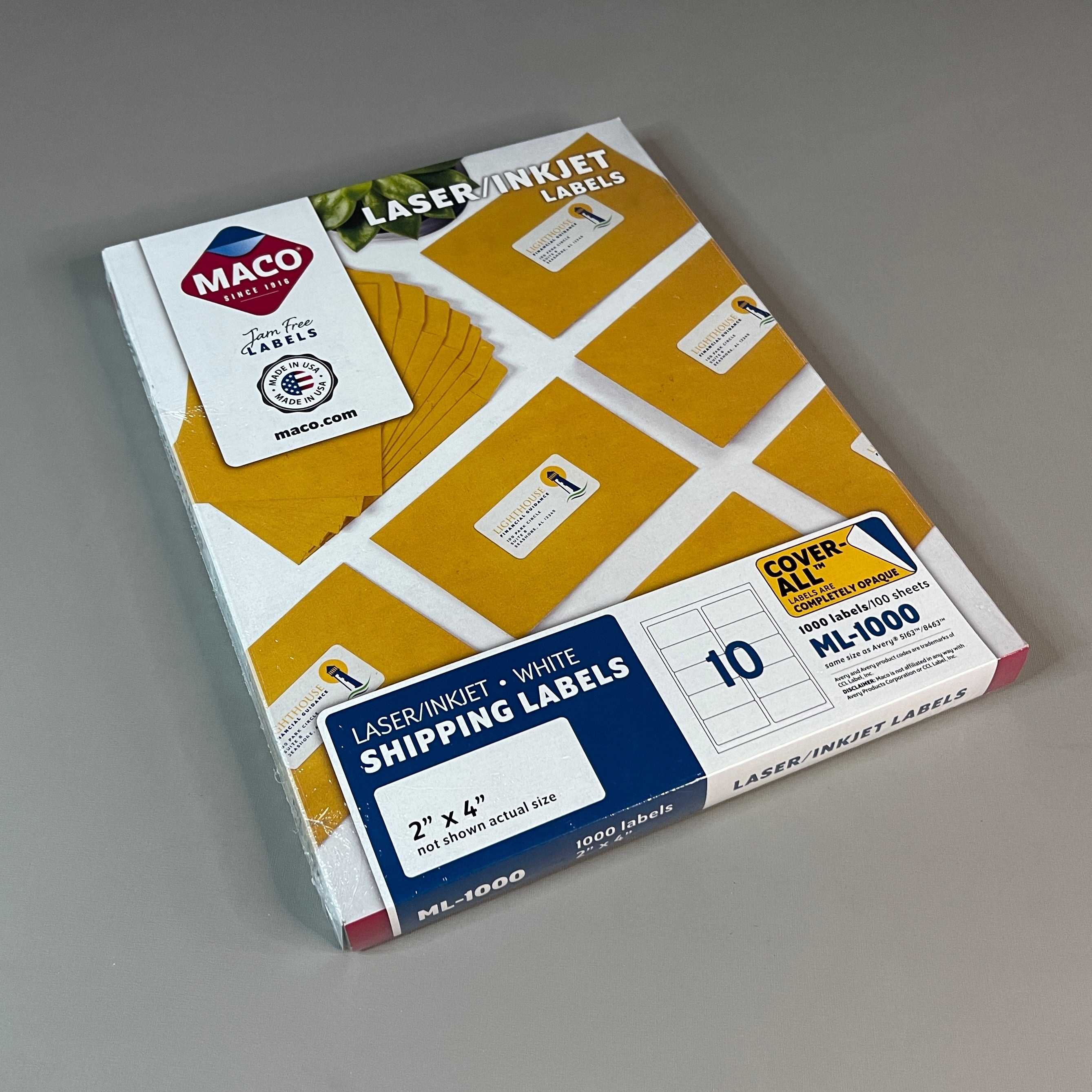 Z@ MACO Laser / Ink Jet White Shipping Labels 2