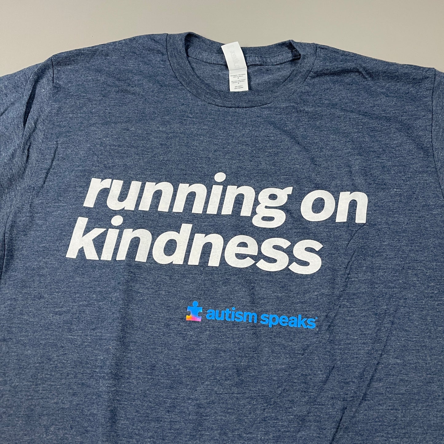 AUTISM SPEAKS Running on Kindness Fundraiser Shirt Unisex Sz M Blue (New)
