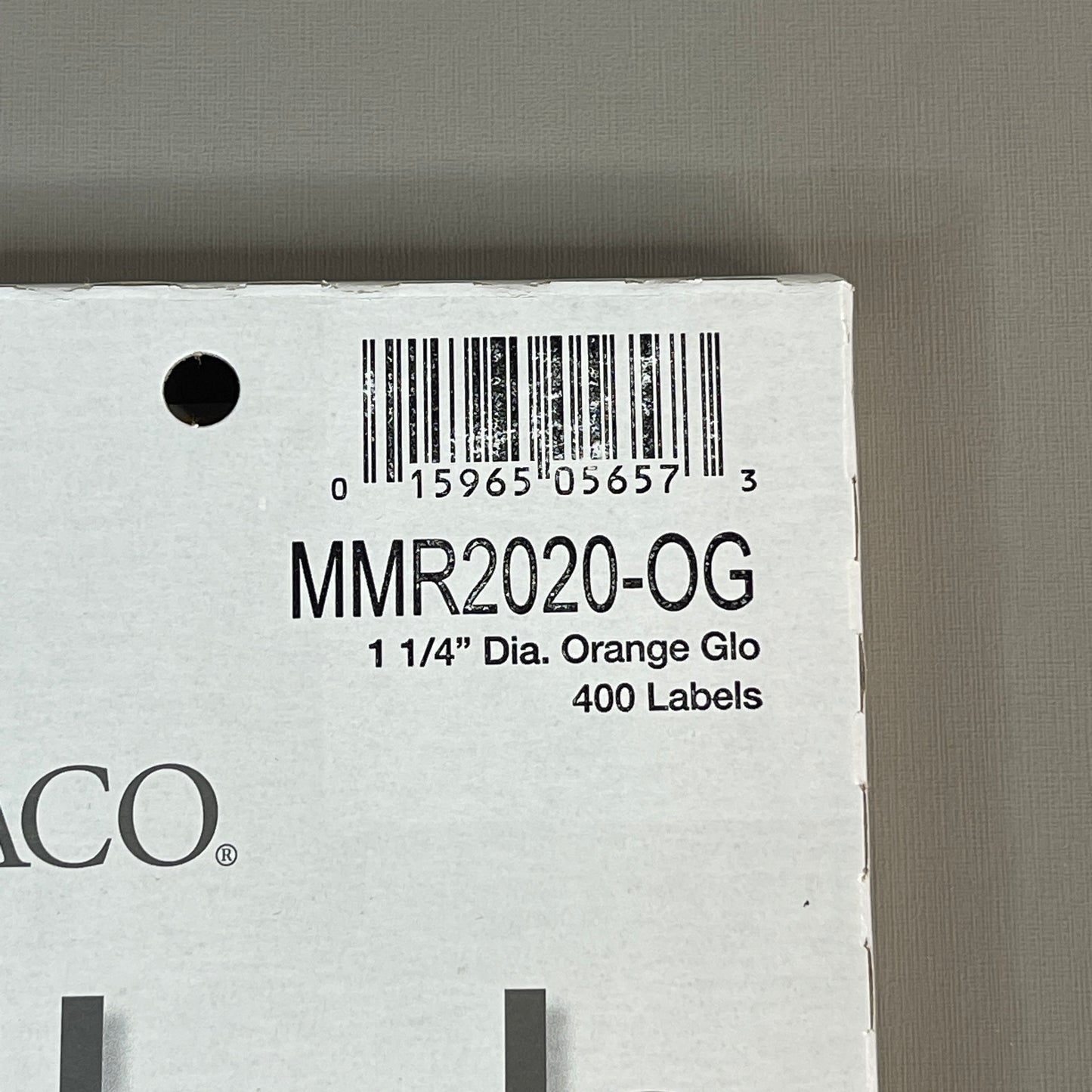 MACO Round ORANGE GLOW Color-Coding Labels 1-1/4” Dia. 400 Labels MR2020-OG