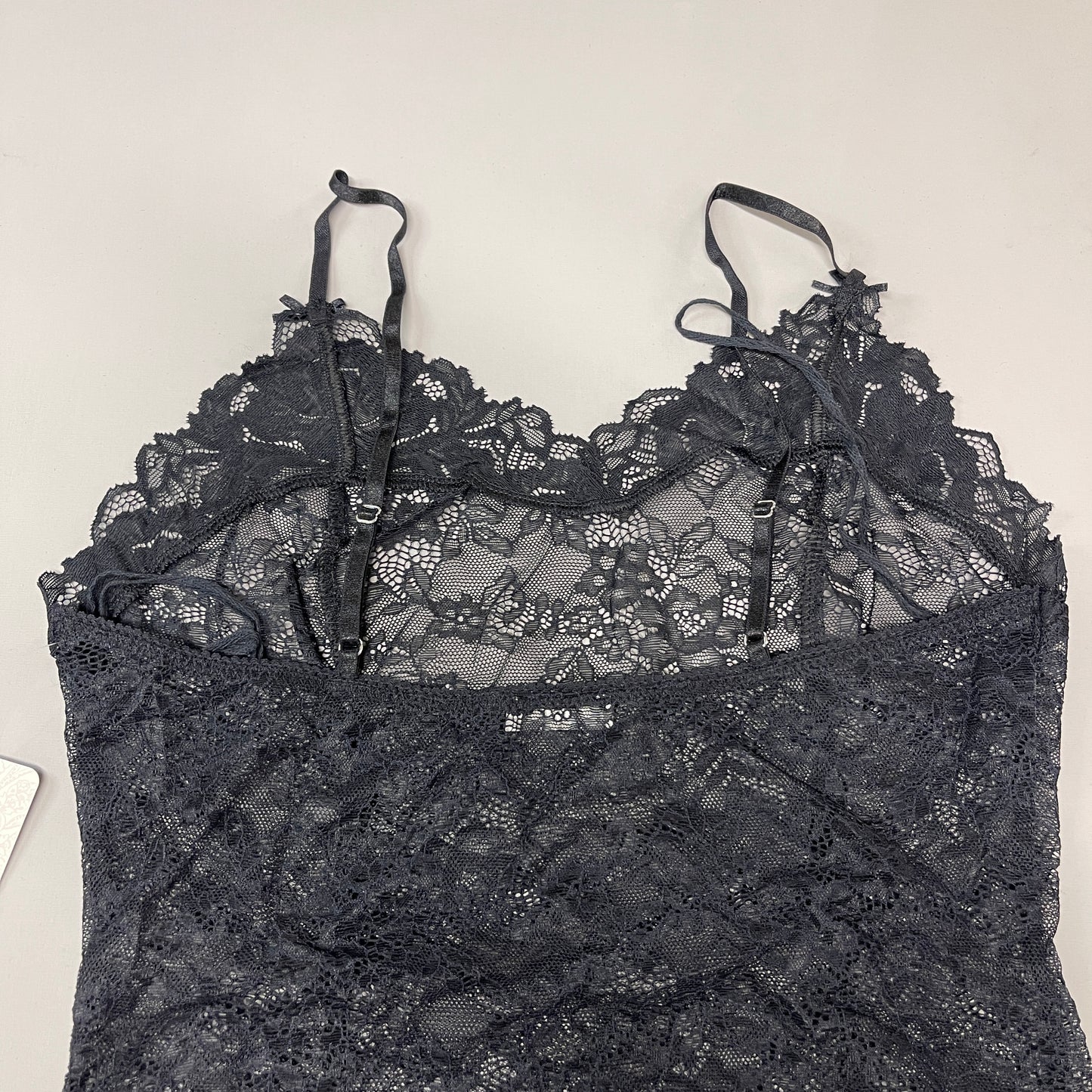 FREE PEOPLE Sheer One Touch Bodysuit Leotard Women's Sz XS Black Lace OB1457989 (New)