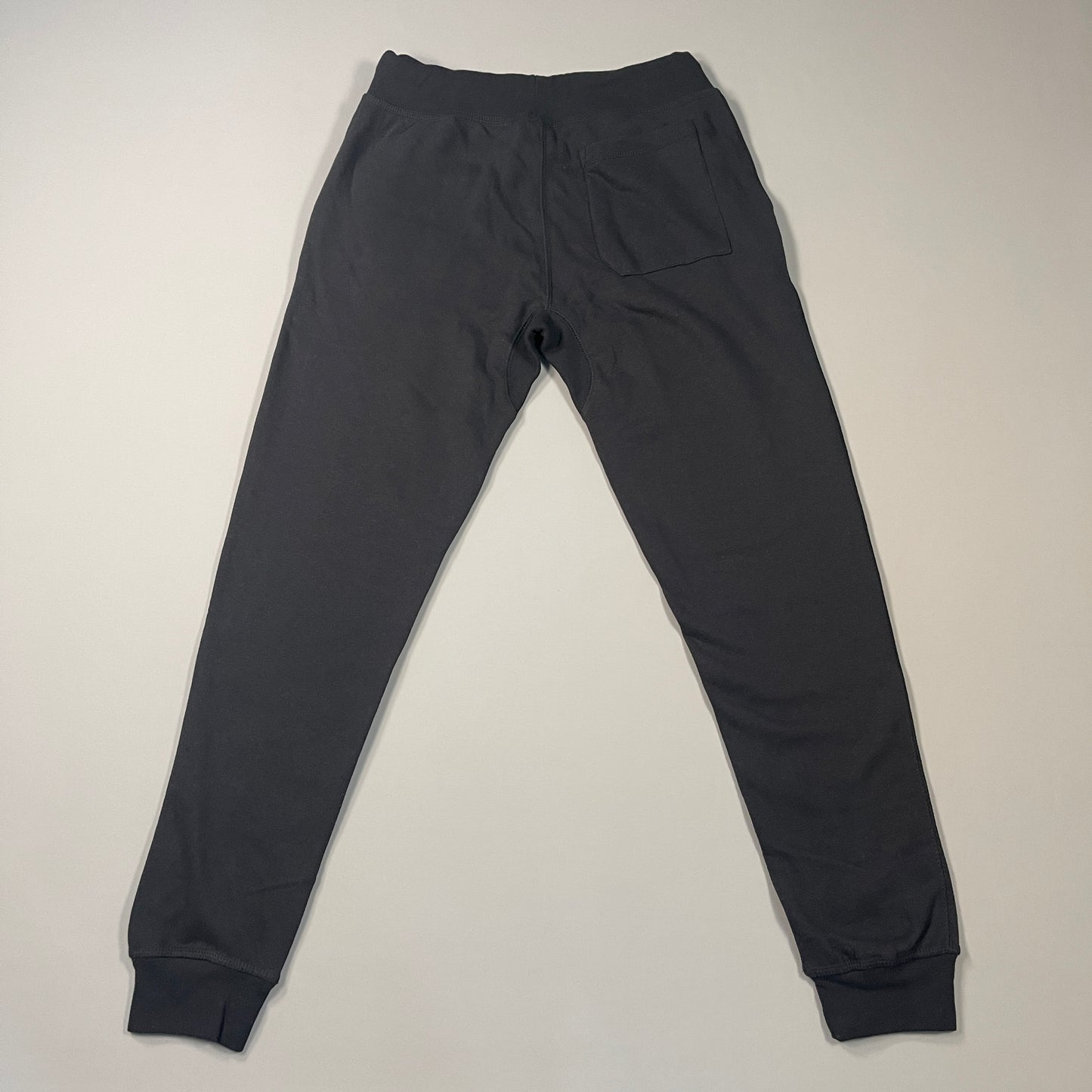 BLVCK PRIVILEGE Sweat Pants With Chenille Patch Seal Men's Sz S Black (New)