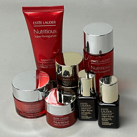 ZA@ ESTEE LAUDER 8-Piece Gift Set Nutritious Super Pomegranate Beauty Set Red (New) E