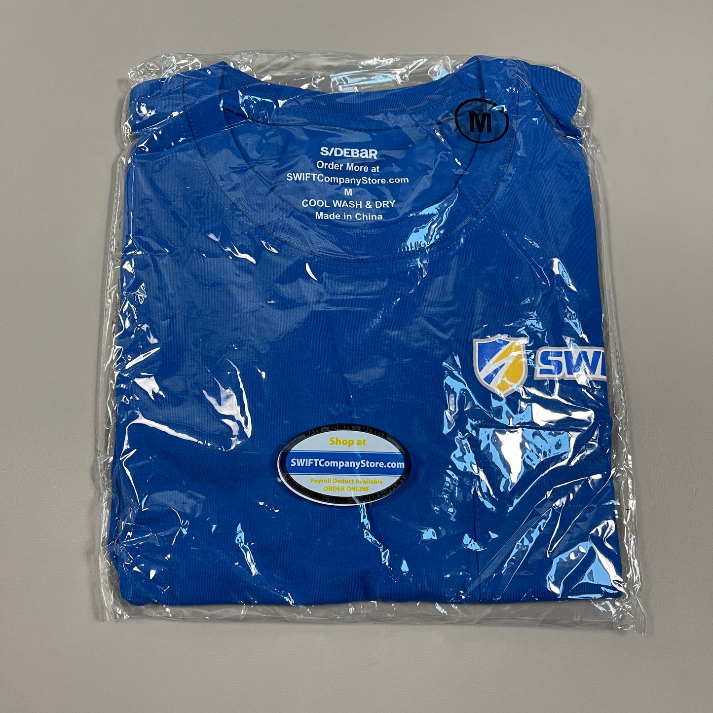 SWIFT Transportation Driver T-Shirt w/Pocket Unisex Sz M Blue SW-170 (New Other)