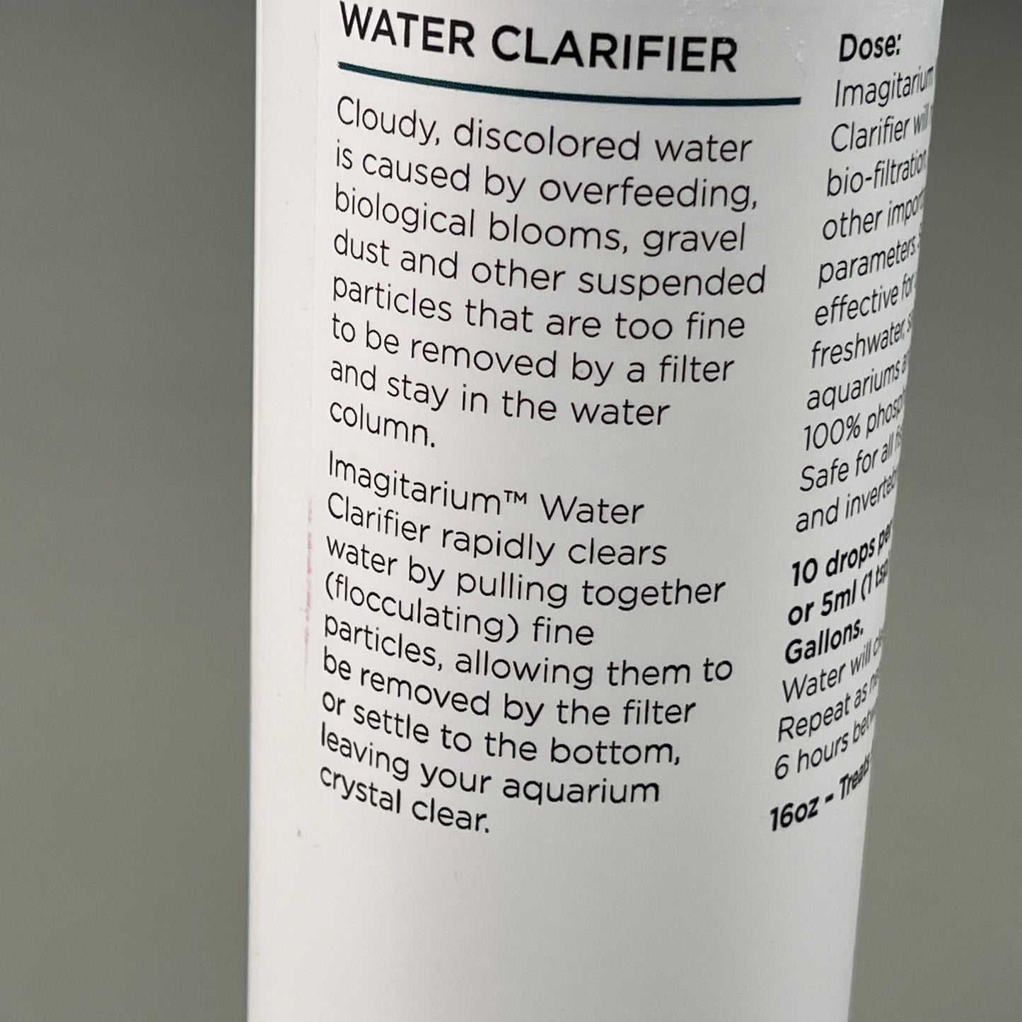 IMAGITARIUM Water Clarifier Quickly Clears Cloudy Water Freshwater & Saltwater 16OZ 06/24 (New)