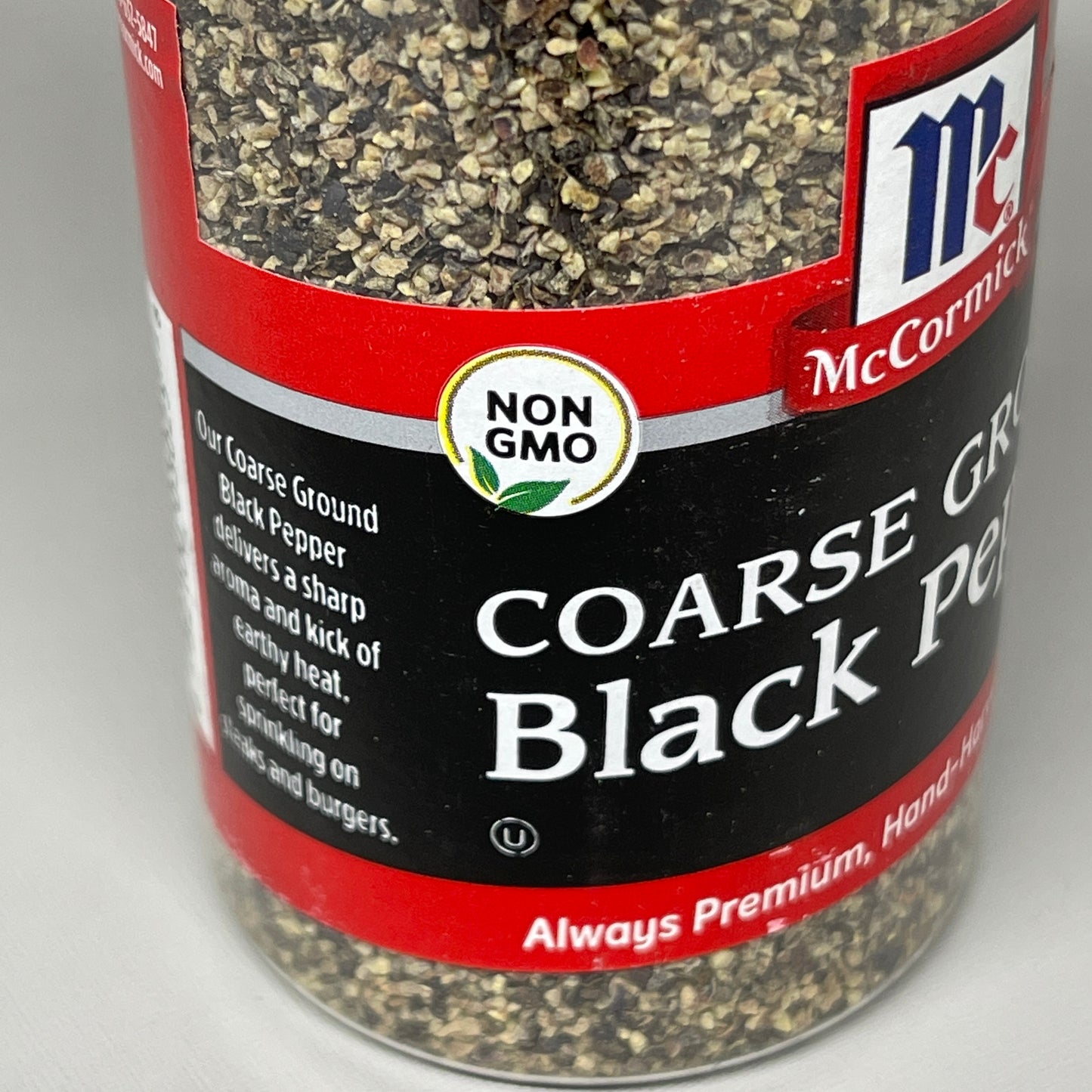 MCCORMICK Coarse Ground Black Pepper 3.12 oz (63g) Best By 7/25 (New)