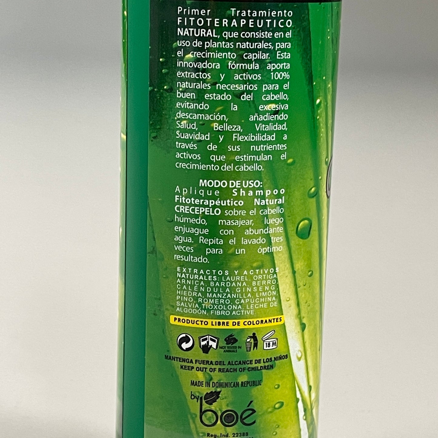 BOE COSMETICS Crece Pelo Fitoterapeutico Natural Shampoo 3-PACK 12.5 fl oz (New)