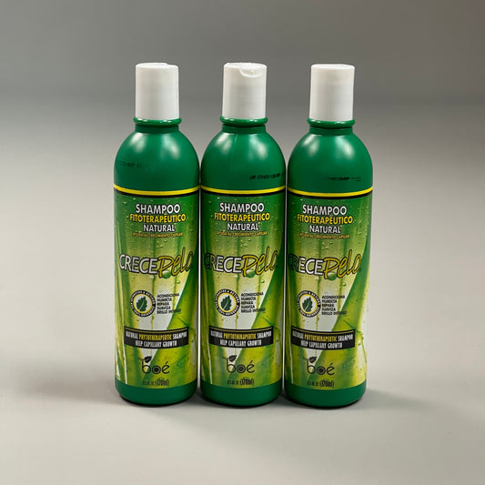 BOE COSMETICS Crece Pelo Fitoterapeutico Natural Shampoo 3-PACK 12.5 fl oz (New)