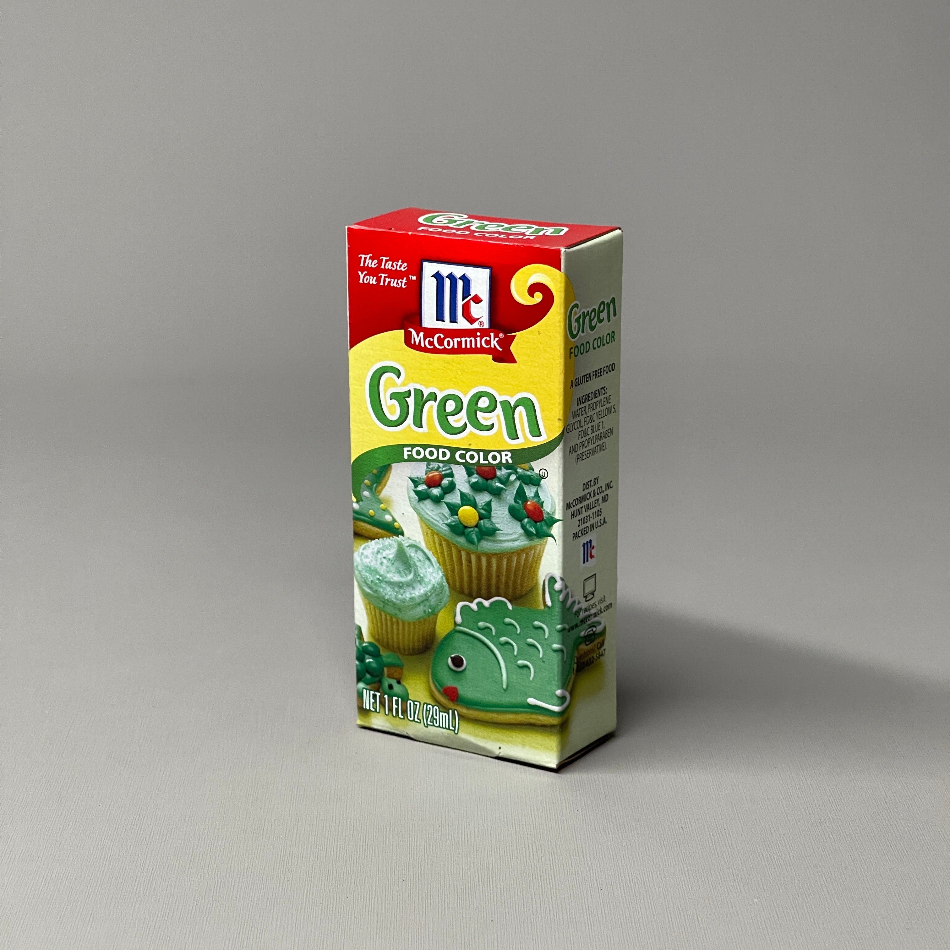 MCCORMICK Green Food Color (Food Coloring) 1.0 fl oz (29 ml) Best By 4