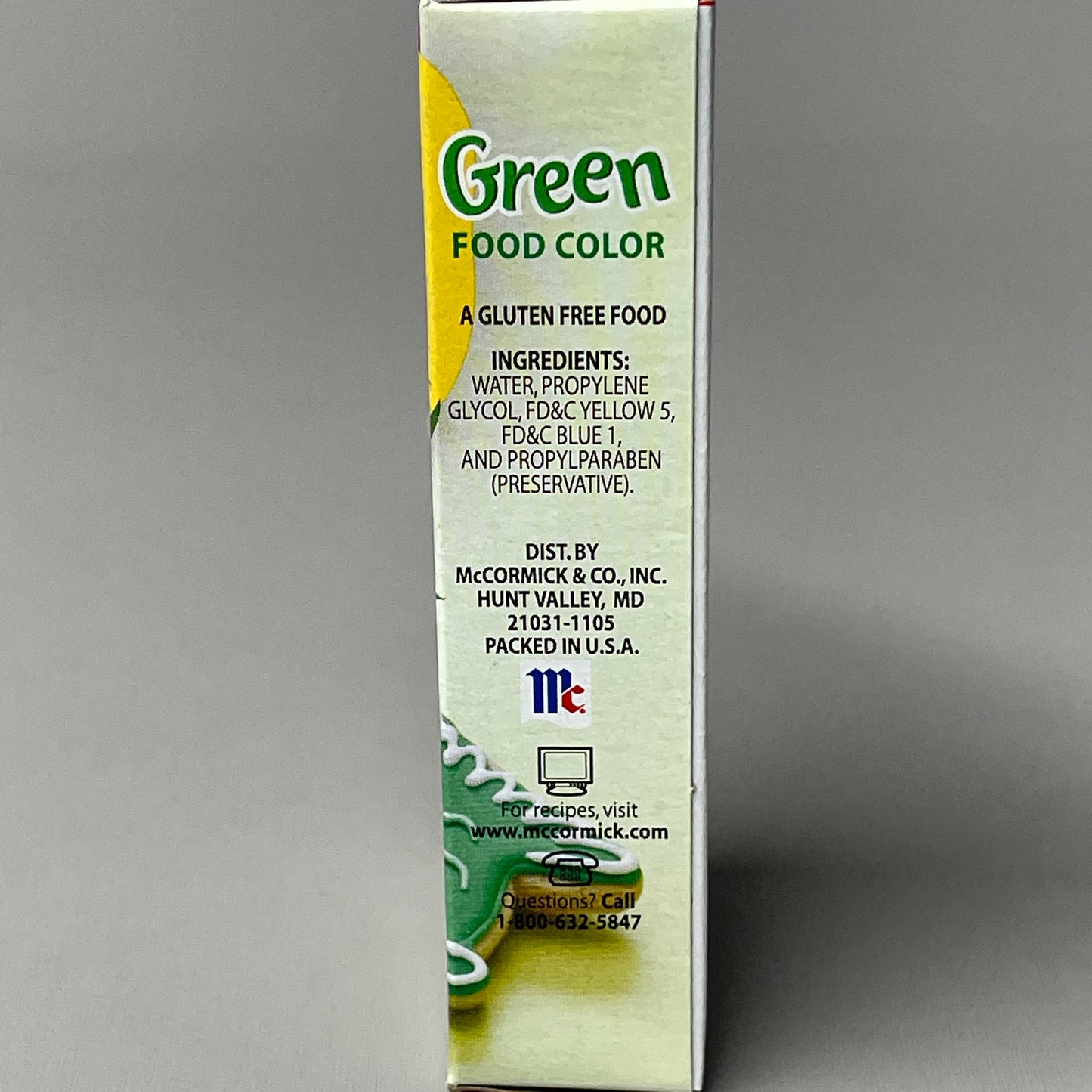 MCCORMICK Green Food Color (Food Coloring) 1.0 fl oz (29 ml) Best By 4/25 (New)