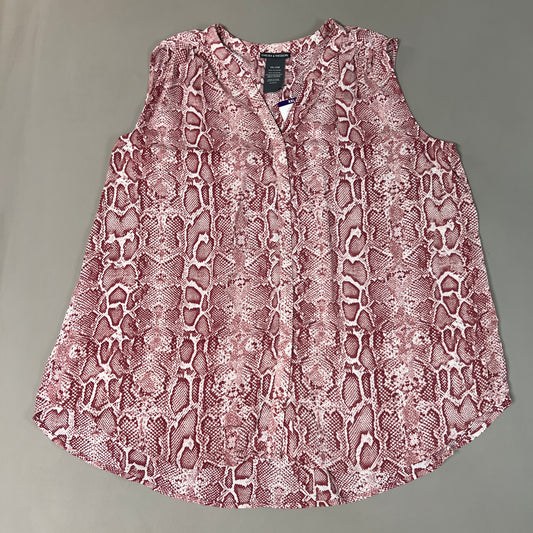 CHELSEA & THEODORE Sleeveless Blouse Women's Size XXL Pink Python 2165072 (NEW)