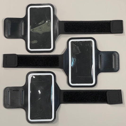 Phone Case Armbands 3-PACK for iPhone Max, Samsung) Black P49776 (New)
