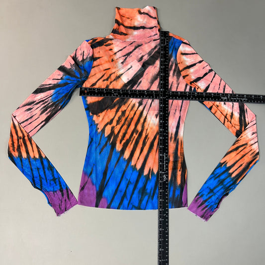 AFRM Zadie Turtleneck Pullover w/Thumb Holes Women's XS Blue Halo Placement AET028103AU21 (New)