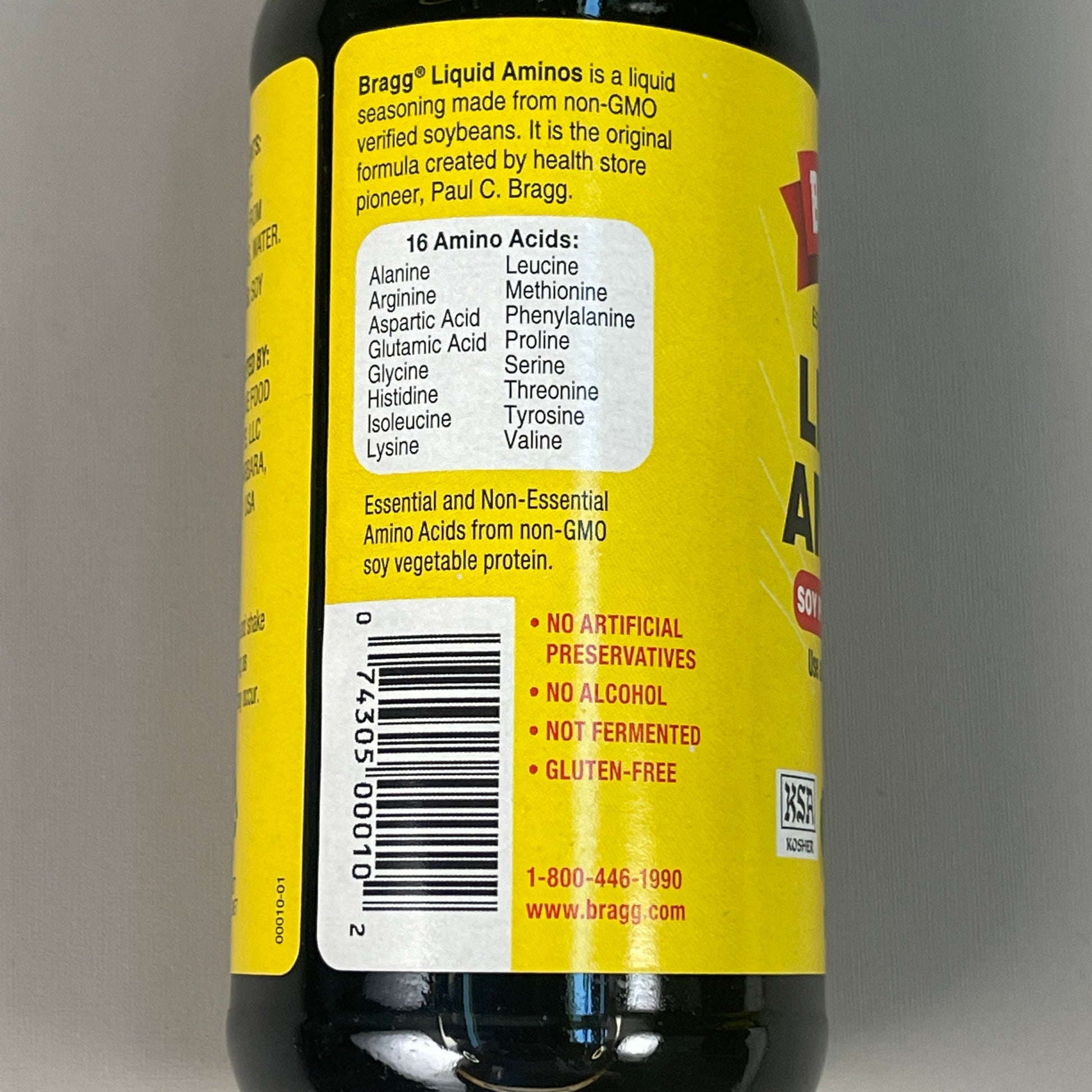Bragg Non-GMO Liquid Aminos Soy Protein Seasoning -- 32 fl oz - Vitacost