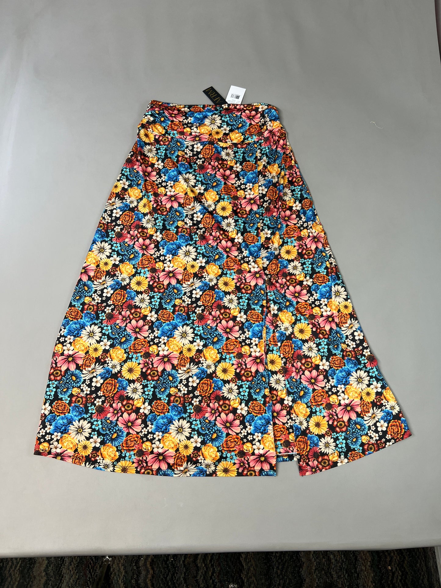 AFRM Gala High Waist Slit Midi Skirt Women's L Multi Wildflower AEB029575AU18 (New)