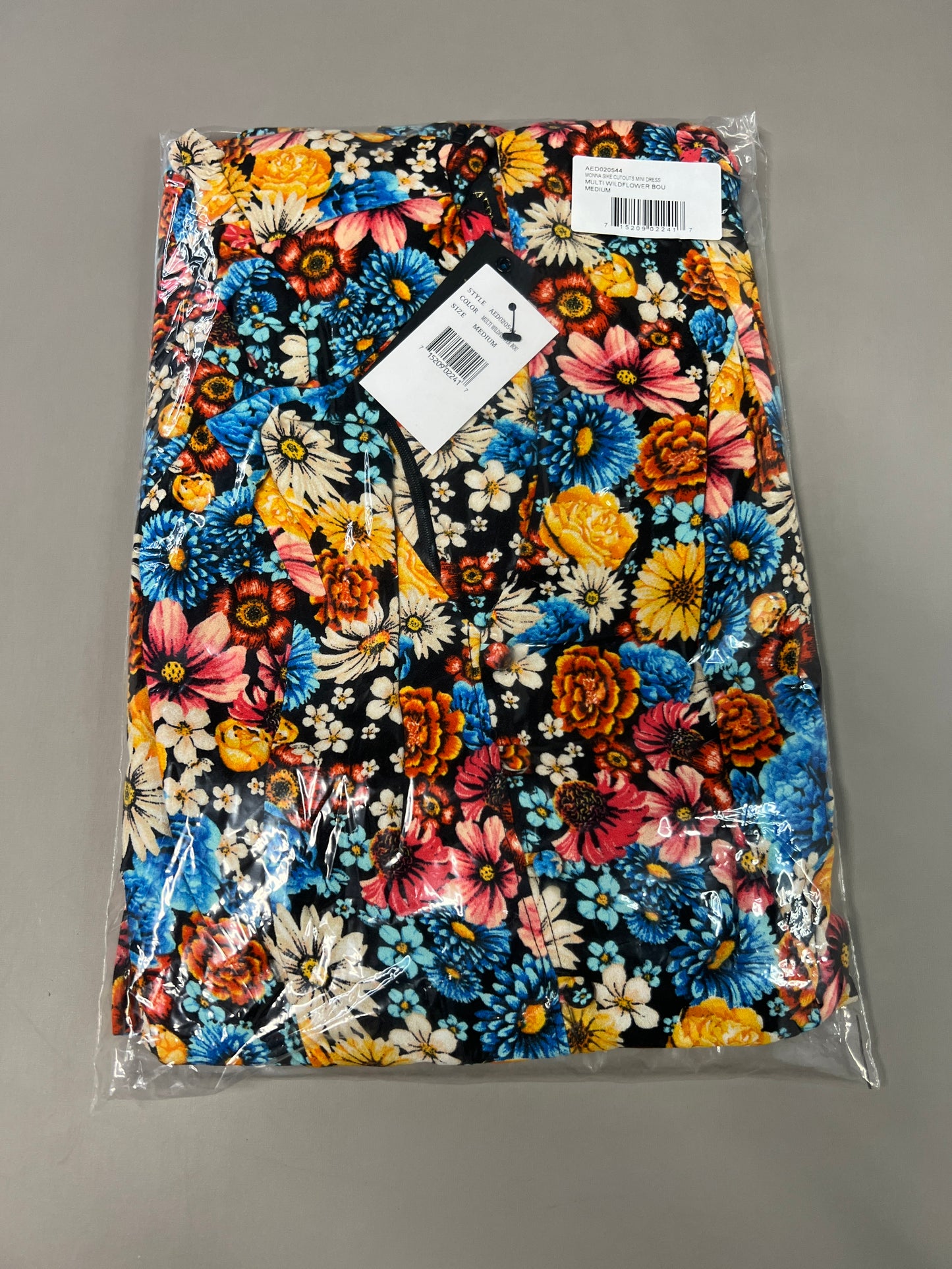 AFRM X Revolve Monna Sike Cutouts Mini Dress Women's M Multi Wildflower AED020544 (New)