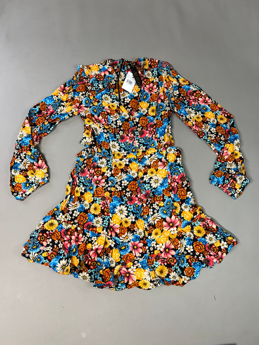 AFRM X Revolve Monna Sike Cutouts Mini Dress Women's M Multi Wildflower AED020544 (New)