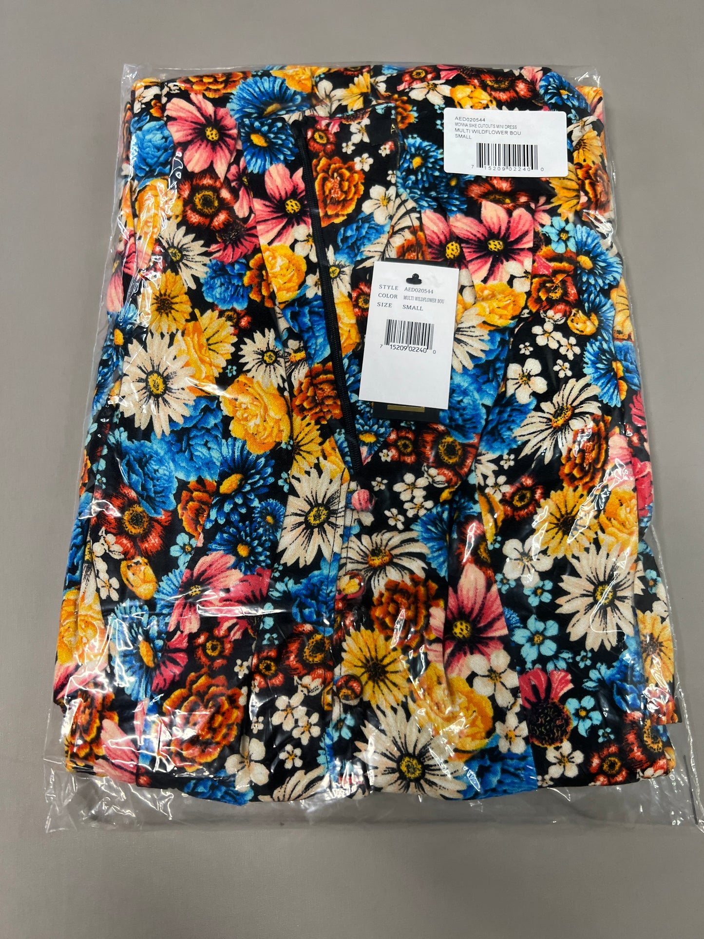 AFRM X Revolve Monna Sike Cutouts Mini Dress Women's S Multi Wildflower AED020544 (New)