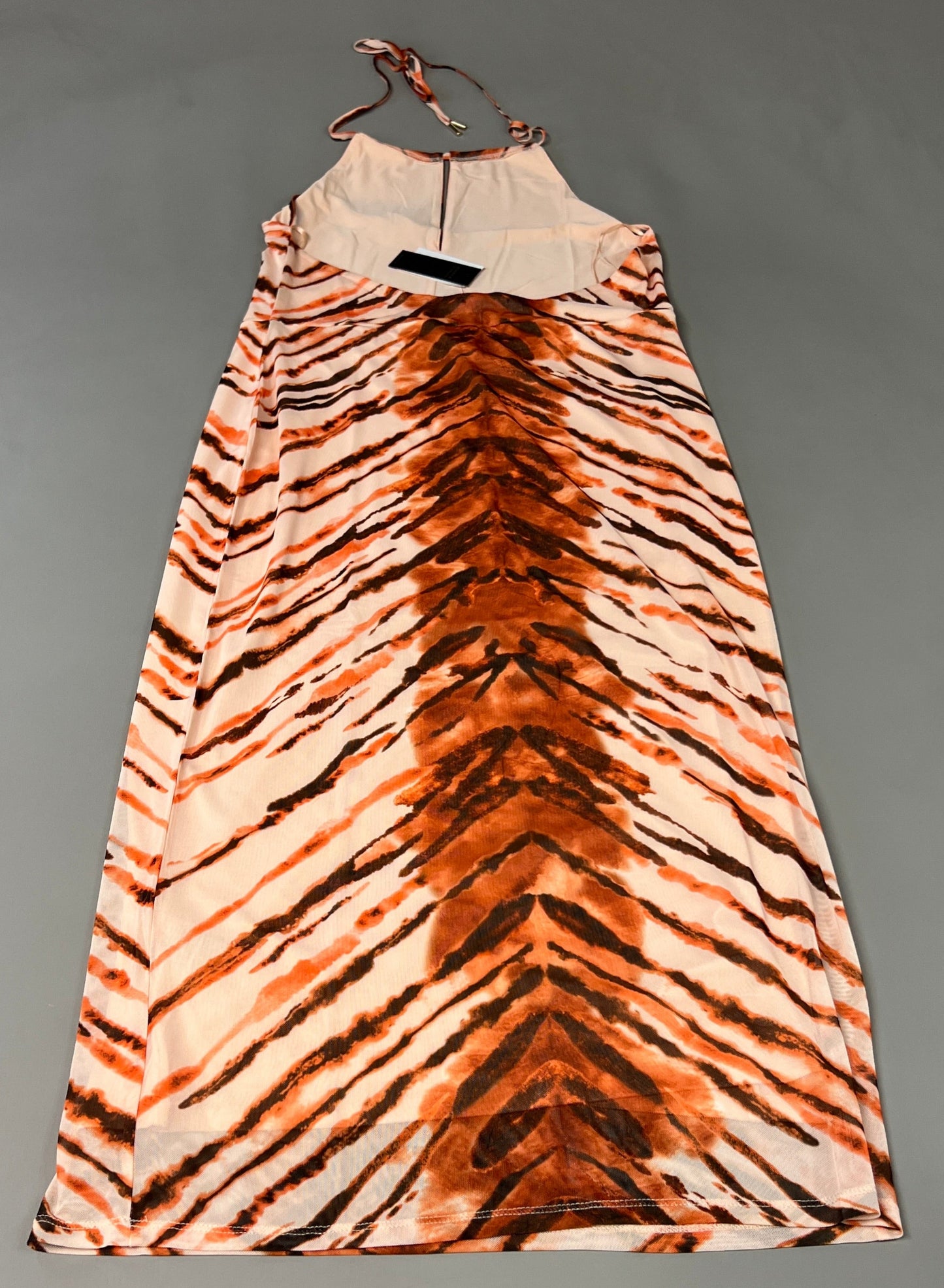 AFRM X Revolve Kalina Halter Mesh Mini Dress Women's L Placement Tiger AED021762 (New)