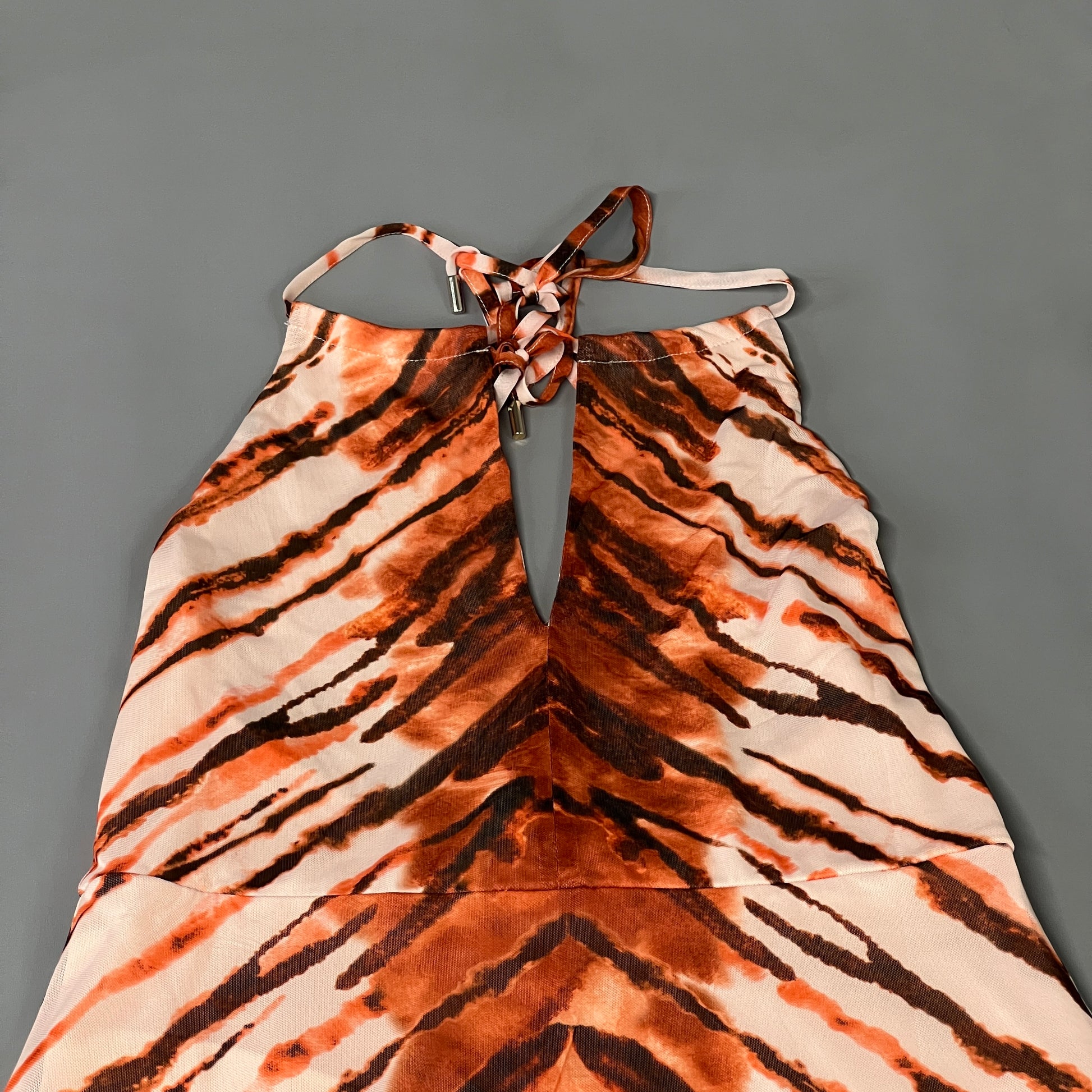 Afrm X Revolve Kalina Halter Mesh Mini Dress Women's M Placement Tiger AED021762 (New) Afrm X Revolve Kalina Halter Mesh Mini Dress Women's M Placement Tiger AED021762 (New)