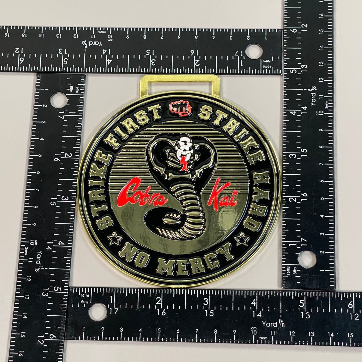 COBRA KAI / KARATE KID Collectible Medallion Miyagi-Do / Strike First / Wax On 4.5" (New)