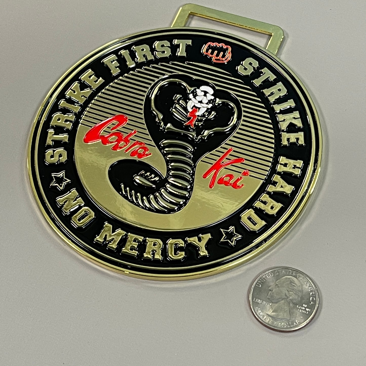 COBRA KAI / KARATE KID Collectible Medallion Miyagi-Do / Strike First / Wax On 4.5" (New)