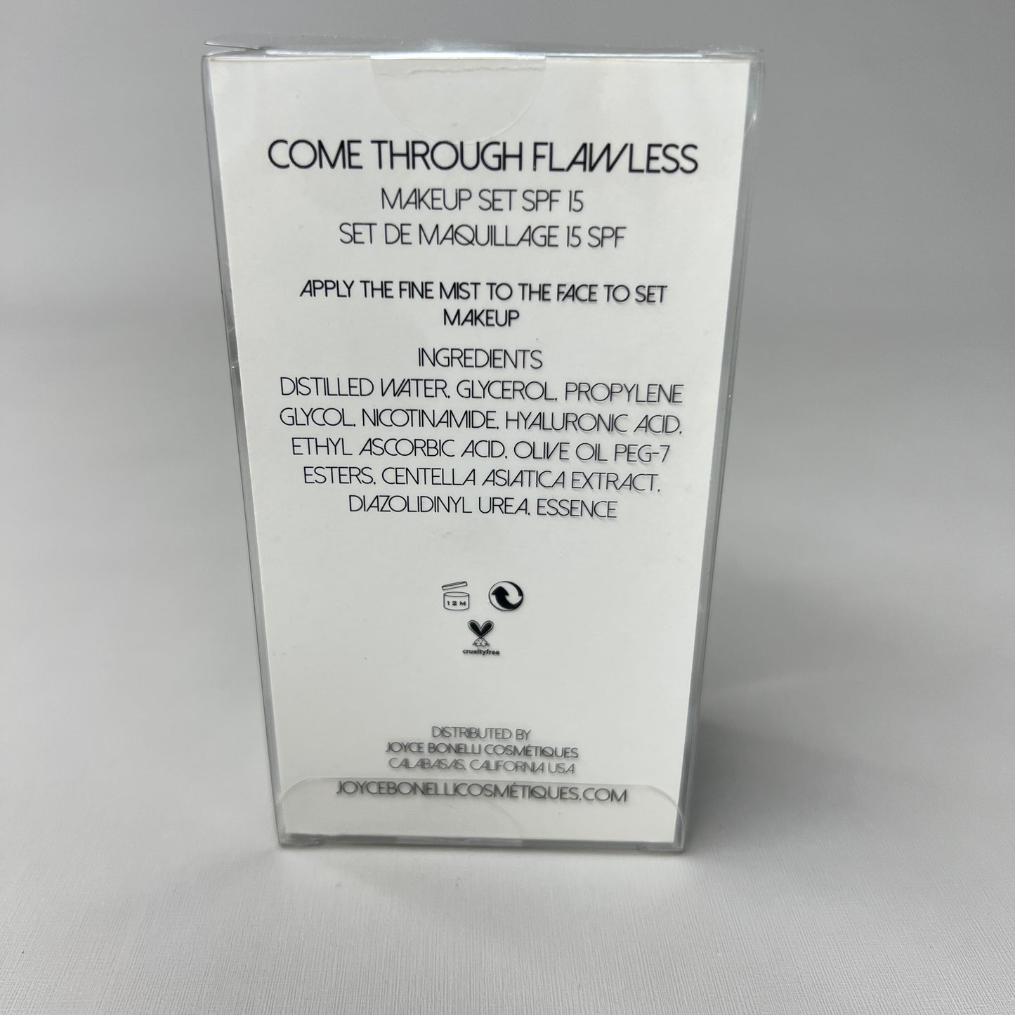 COME THROUGH FLAWLESS Makeup Setting Spray with SPF 15 1 oz (NEW)