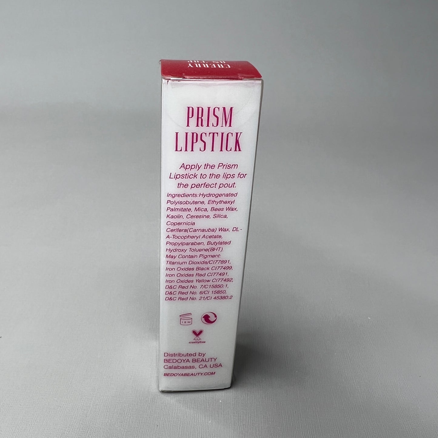 BEDOYA BEAUTY PRISM Matte Lipstick Cherry on Top Vegan Sz 3.8g Red (New)