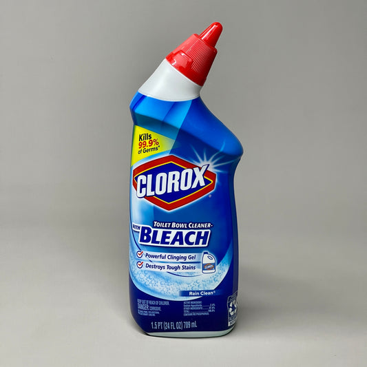 CLOROX Toilet Bowl Cleaner w/ BLEACH Rain Clean Kills 99.9% Germs 24 fl oz (New)