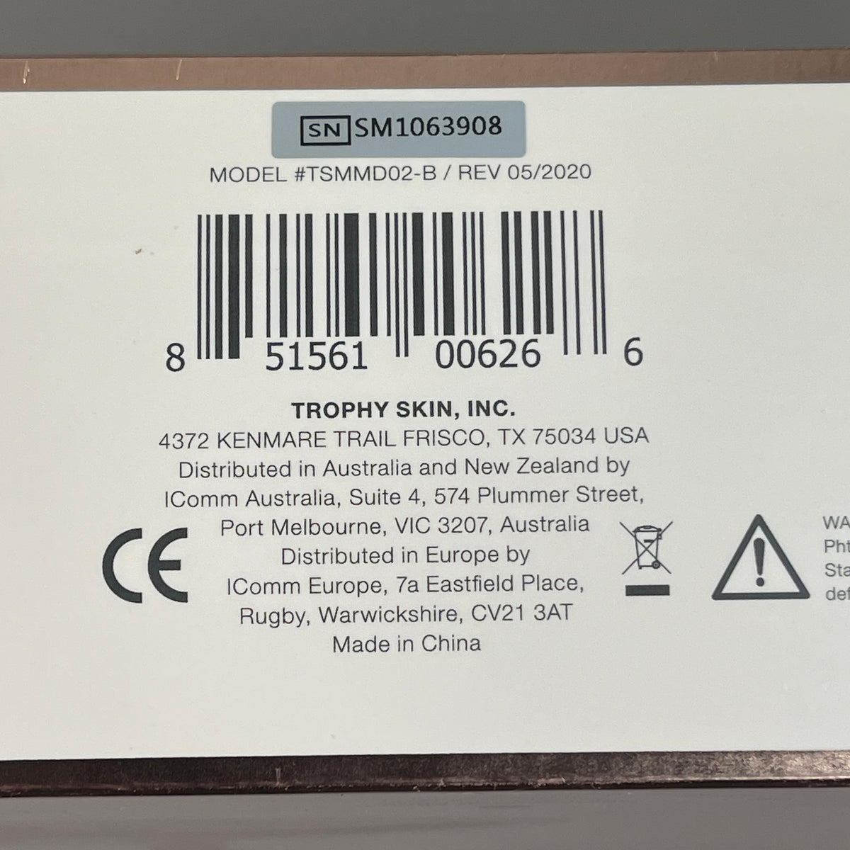 TROPHY SKIN Microderm MD Microdermabrasion System Home TSMMD02-B Blush (New)
