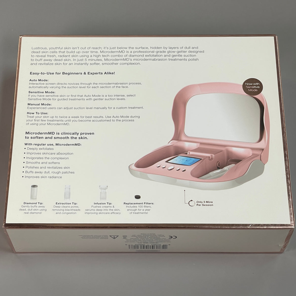 TROPHY SKIN Microderm MD Microdermabrasion System Home TSMMD02-B Blush (New)