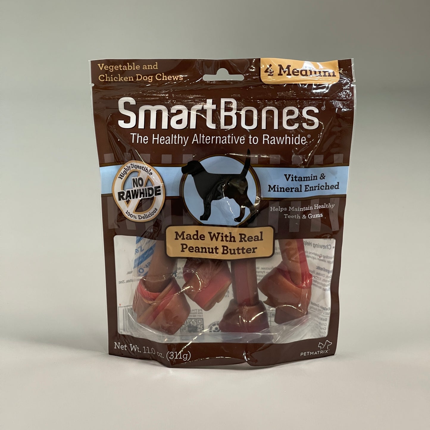 Z@ PETMATRIX Smart Bones Vegetable And Chicken Dog Chews (4 Chews) 11 oz (AS-IS)