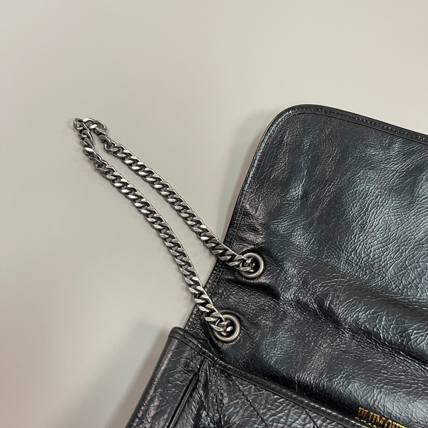 PLUM QUEEN Classic Genuine Leather Handbag Women's Sz L Black (New)