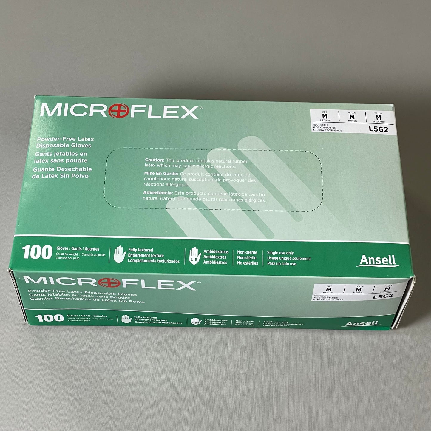 ANSELL MICROFLEX Powder-Free Latex Disposable Gloves Sz M 100 Pc L562 (New)