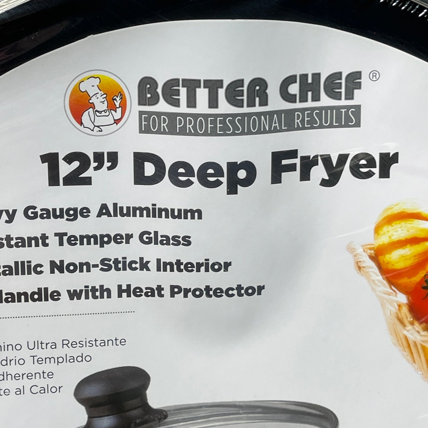 BETTER CHEF Deep Fryer Pan & Lid 12" Non-Stick Coated Aluminum Red DF1202R (New)
