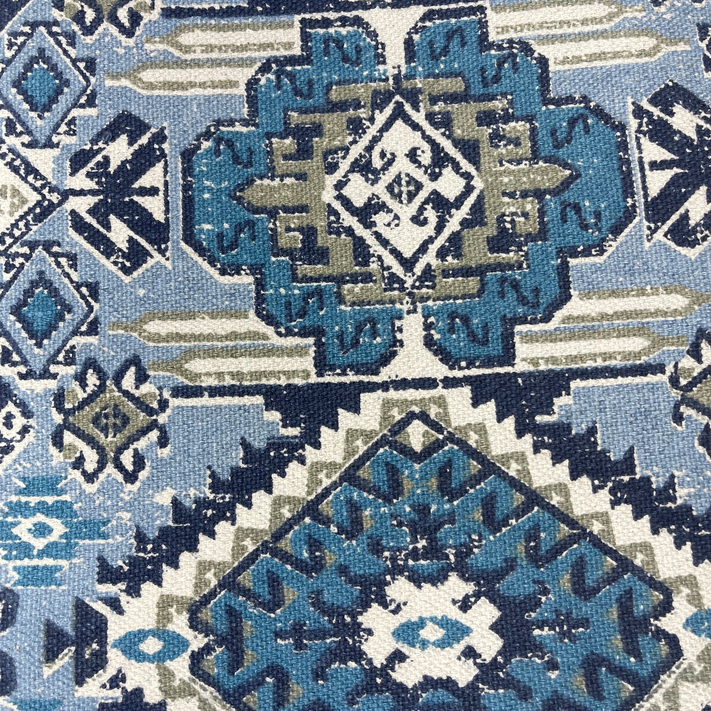 NICOLE MILLER HOME Table Runner 16" x 72" Blue Aztec Pattern 502524 (New)