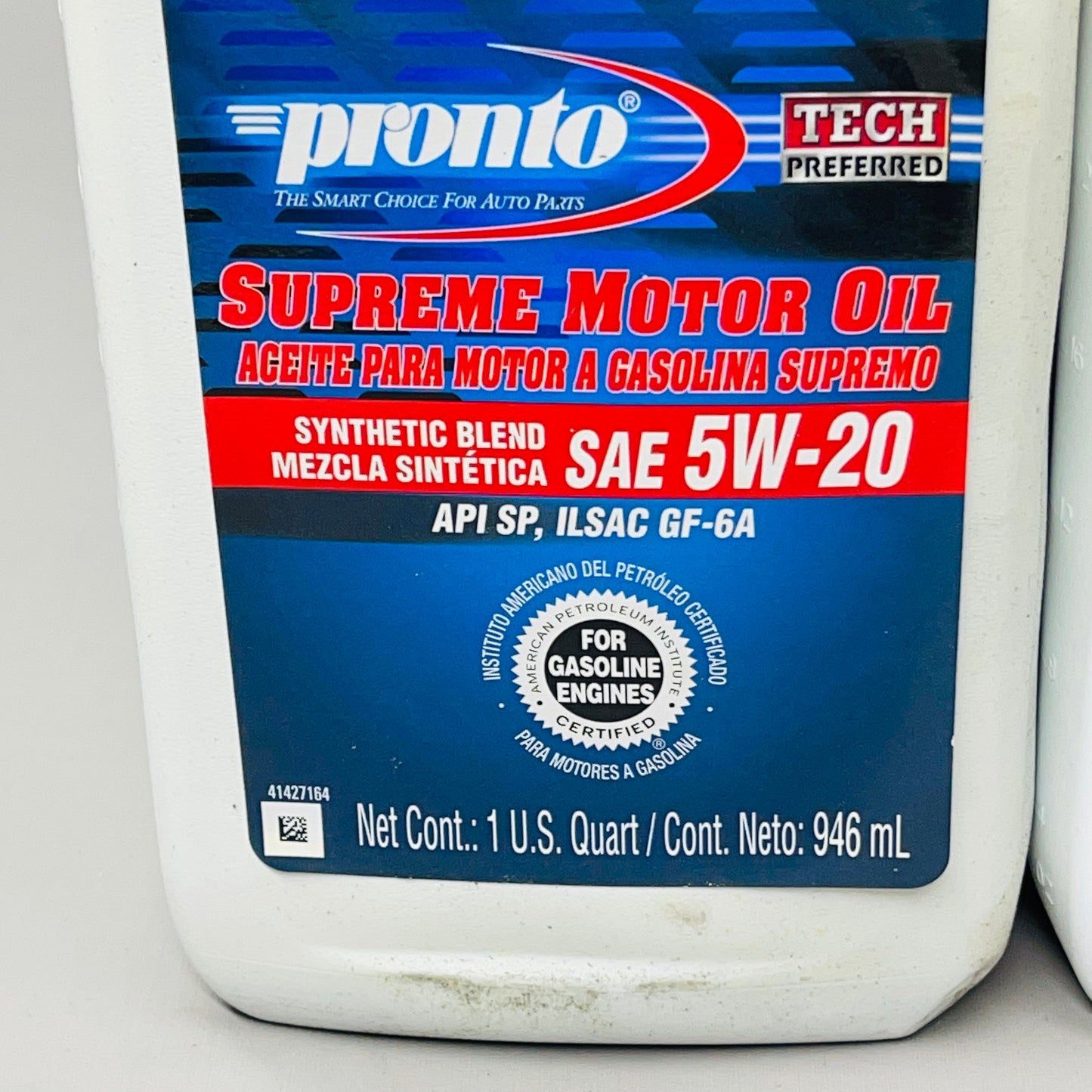 PRONTO Pack of 12 SAE 5W-20 Synthetic Blend Supreme Motor Oil 1 Quart 512SBPR (New)