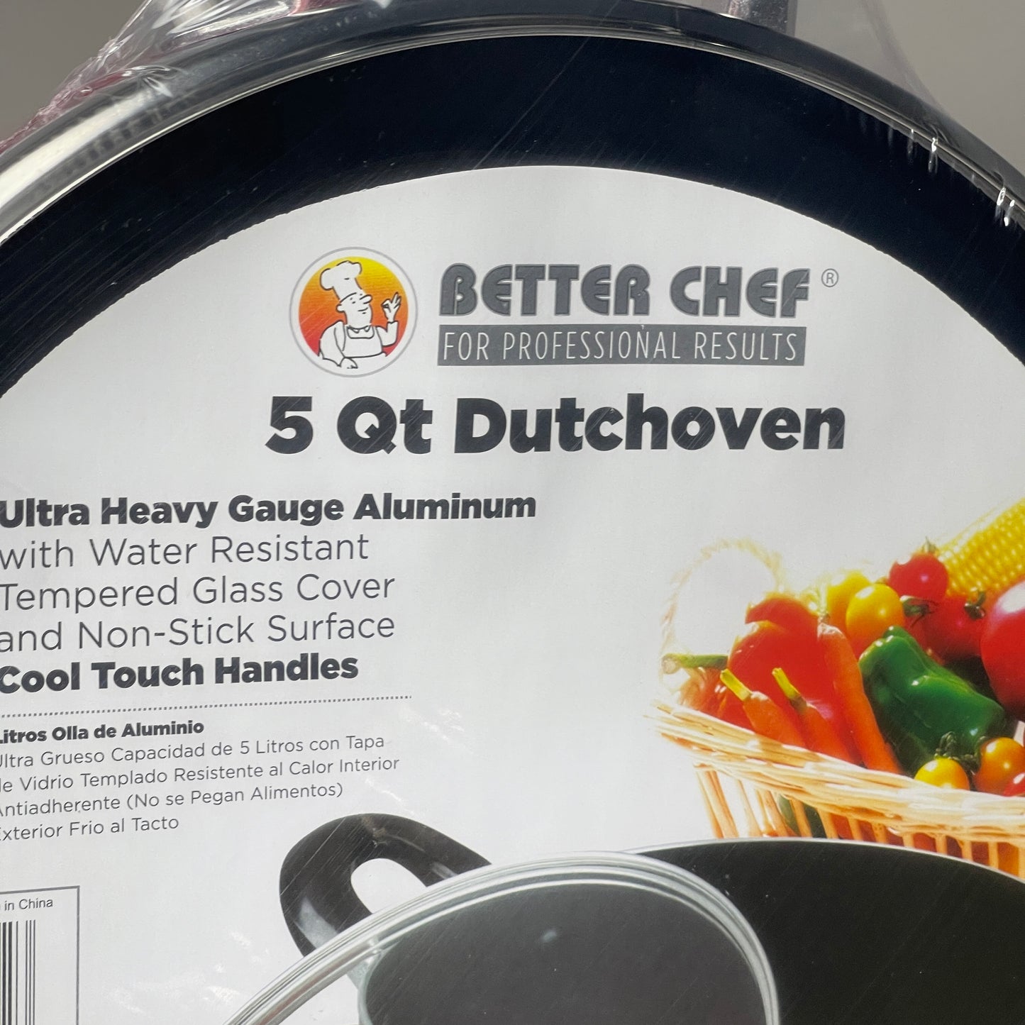 BETTER CHEF 5 Qt Dutchoven Pan & Lid 9" Non-Stick Coated Aluminum Red D502R (New)